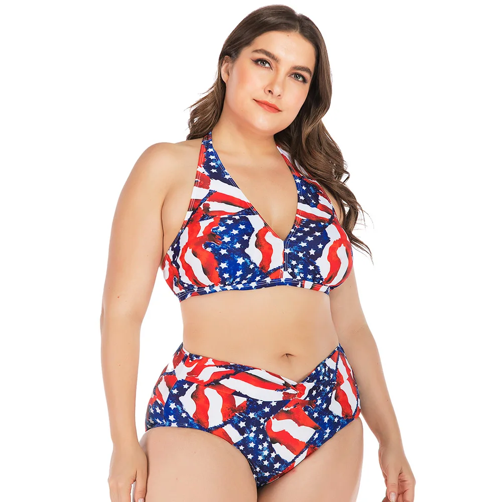 Sexy 2019 Bikini Set String Swimsuit Printed Bathing Suit High Waist May Hollow Back Swimwear Plus Size Bathers Summer Maillot | Женская