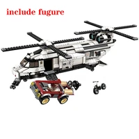 enlighten new military education building blocks stacking toy children gifts chinook helicopter car m weapon un force