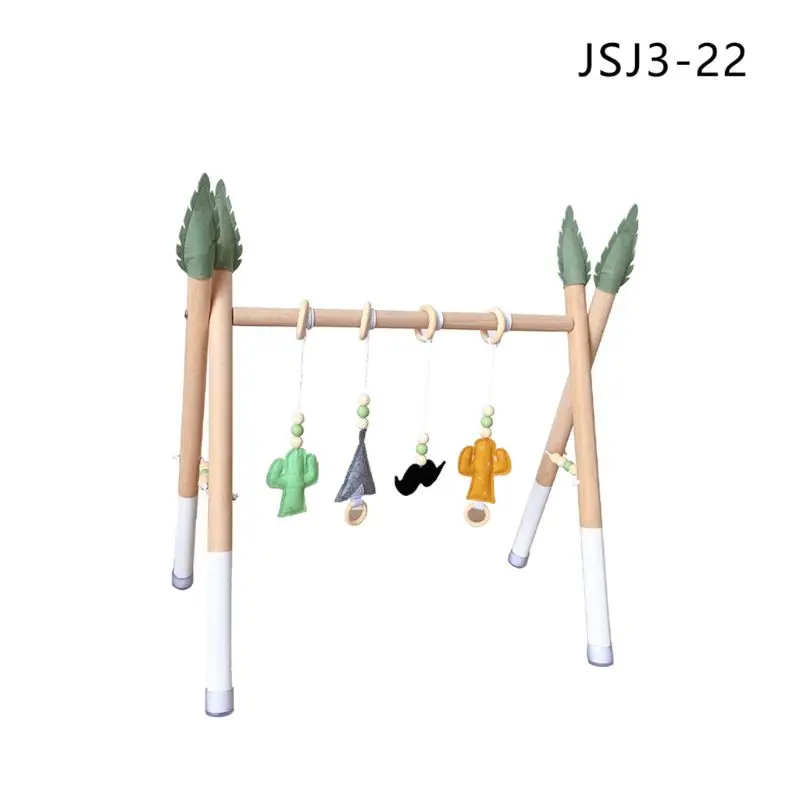 

Nordic Wooden Fitness Rack Hanging Pendants Set Toddler Infant Room Decorations Baby Gym Play Toys Fitness Frame Rack