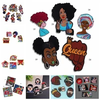 band embroidery patch cartoon character stylish black women cloth stickers japanese singer iron on clothes diy accessories