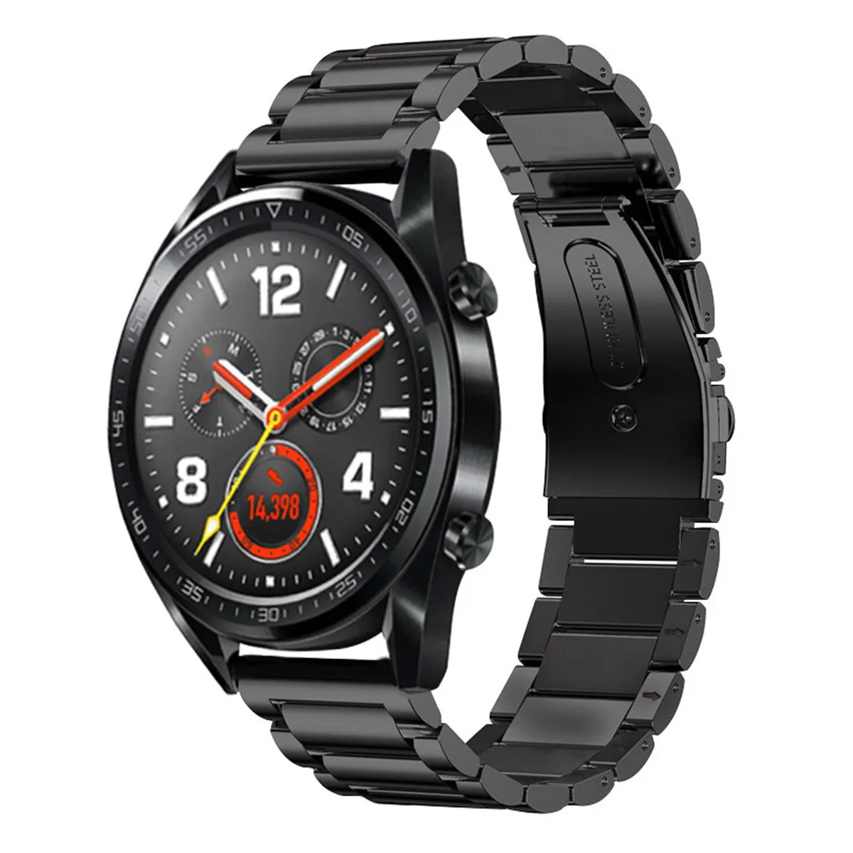 

For Huawei Huawei Watch GT/GT2 Three Beads Jewelry Buckle Stainless Steel Metal Strap 20/22mm
