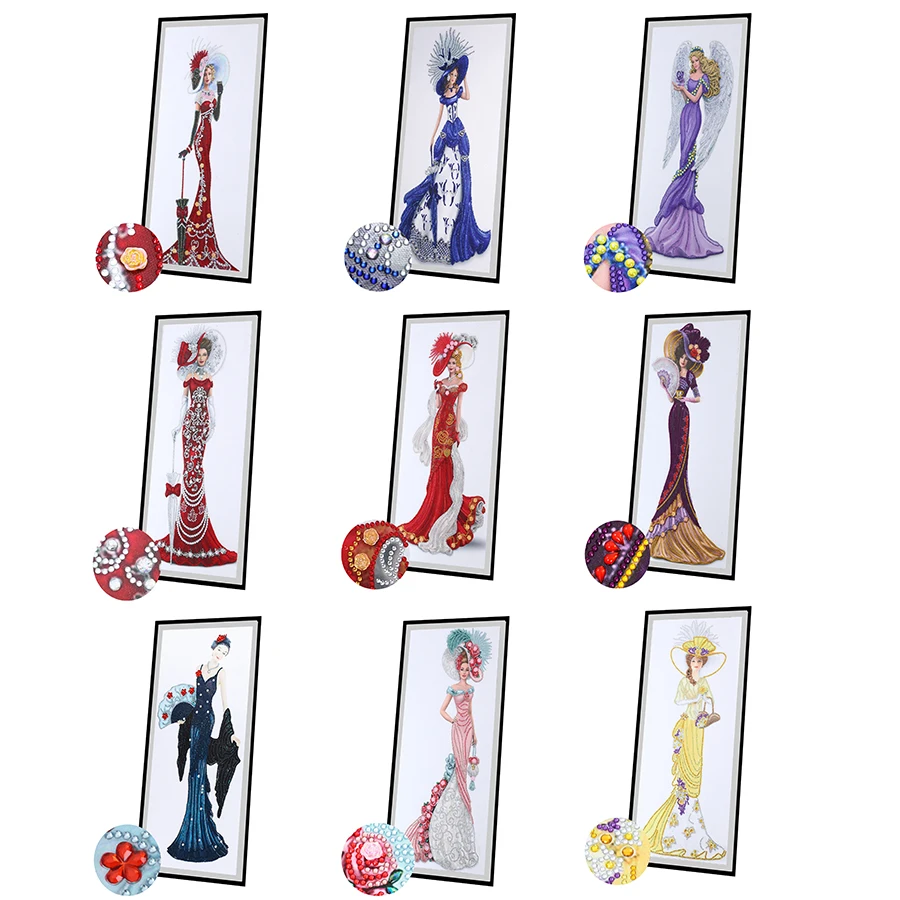 

Dress ladies diamond painting 5D DIY parts special-shaped diamond handmade rhinestone cross stitch mosaic wall hanging art gift