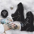 2021 новые модные женские ботильоны, женская обувь на плоской подошве с заклепками и сердечками, милая крутая Уличная обувь