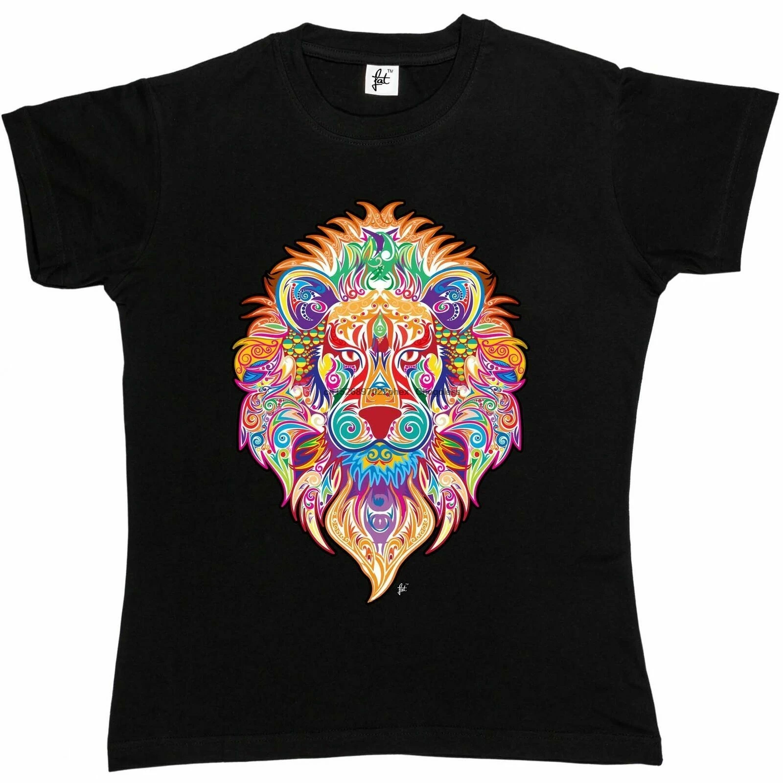 Женская футболка в индийском стиле с имитацией льва и гривы|Мужские футболки| |