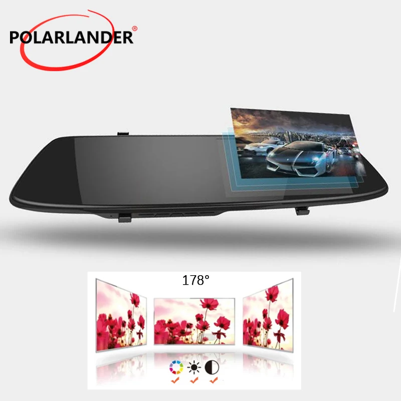 Автомобильное зеркало заднего вида 5 дюймов 1080P HD два объектива с камерой