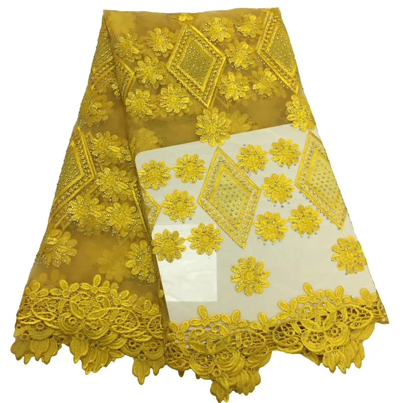 Лидер продаж африканская кружевная ткань с бисером 2020 Высококачественная 3D