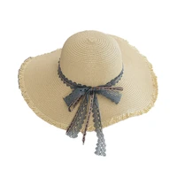 women summer hat new fashion floppy straw hat ladies bow beach cap female fancy wide brim sun hat casual women beach hat