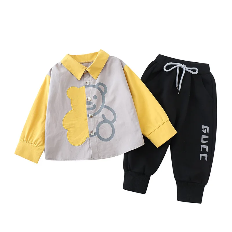 

New Spring Autumn Baby Boy Fashion Clothes Suits Kids Girls Cartoon T-shirt+ Pants 2Pcs/sets Infant Clothing Toddler Casual Sets