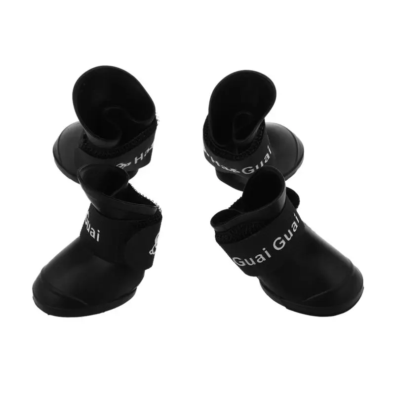 Черный M обувь для домашних животных резиновые водонепроницаемые непромокаемые