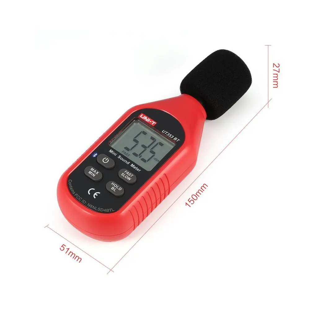 

Bluetooth Digital LCD Mini Sound Level Meter Noise Audio Volume Detector Decibel Monitoring Tester 30-130dB
