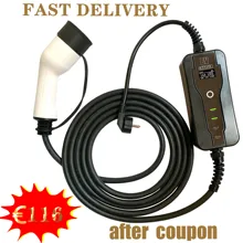 Electric vehicle charging station 5m portable adjustable control EV charger SAE J1772, type 1 and 2 EVSE