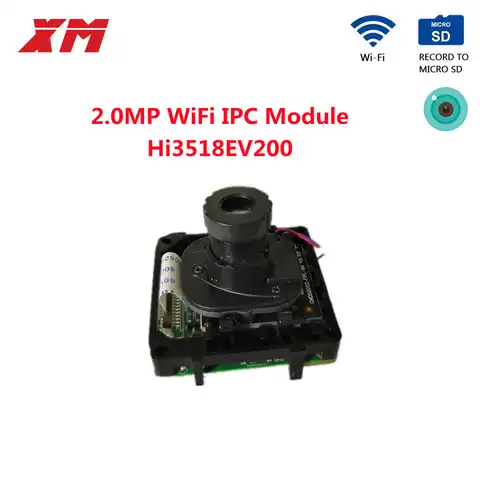 Беспроводная 2,0 мегапиксельная CMOS IP-камера модуль 1080P H.264 IP-плата Сделай Сам камера Wi-Fi поддержка SD аудио Hi3518EV200 DSP