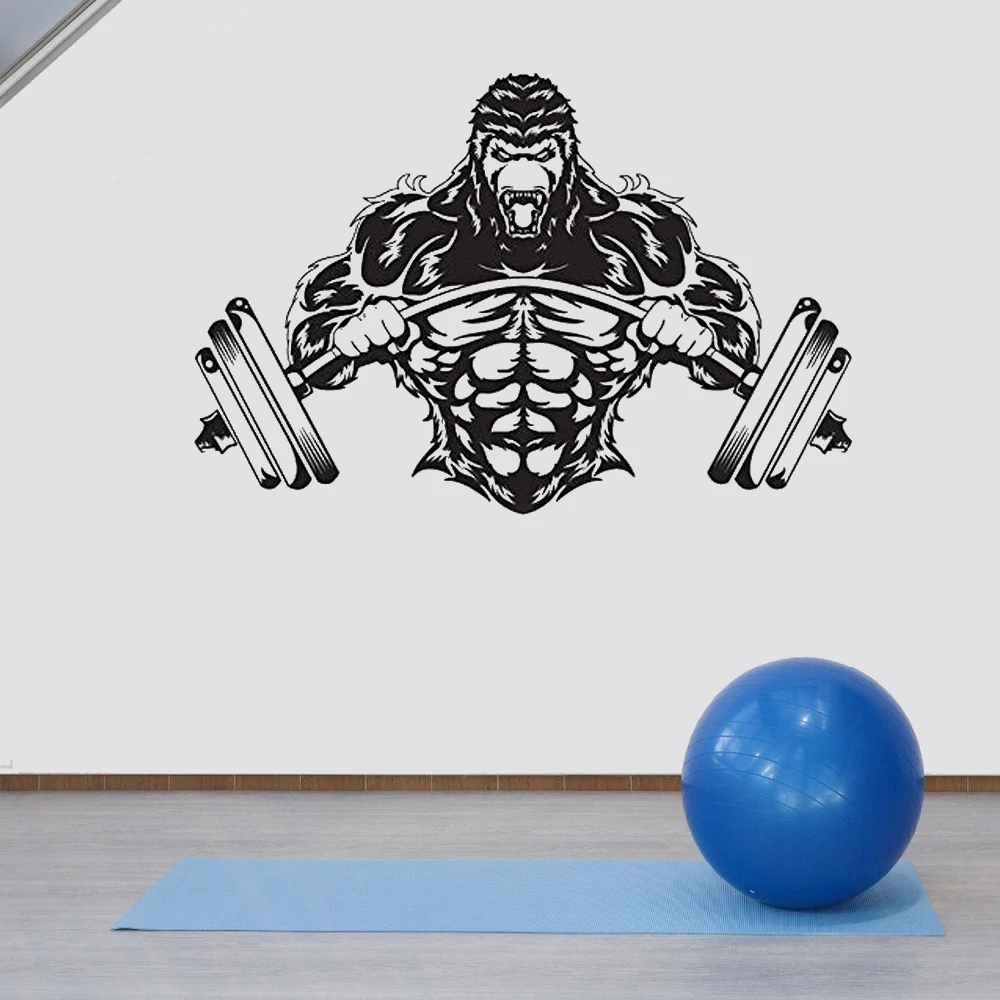 Настенная Наклейка для фитнеса домашний декор тренировки искусство Горилла