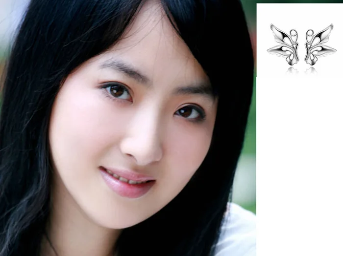 Женские серьги капельки с изображением бабочек|Серьги-гвоздики| |