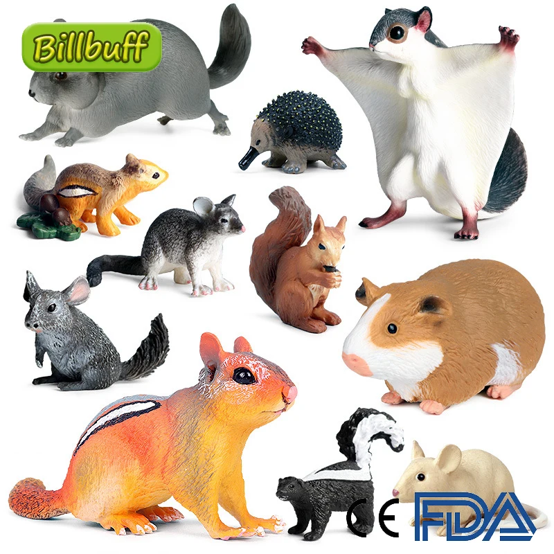 Мини-моделирование фигурки рептилий мышка белка Тоторо кошка енот модель Крота