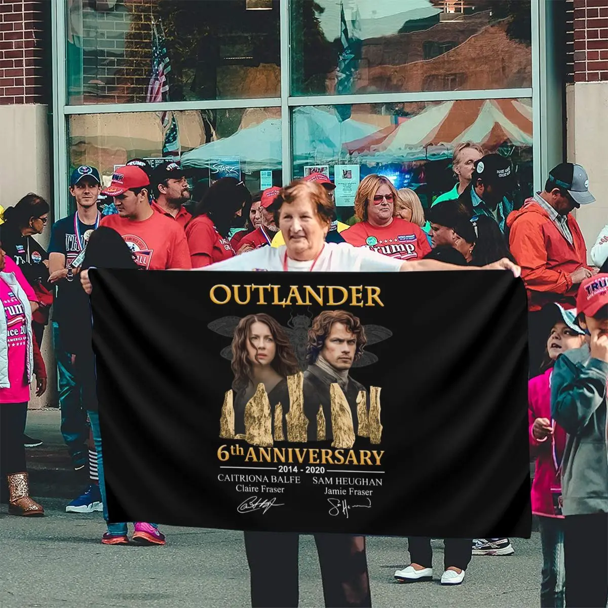 Мужской винтажный осенний флаг Outlander 6 юбилей 2014 2020 с подписью черный свитер