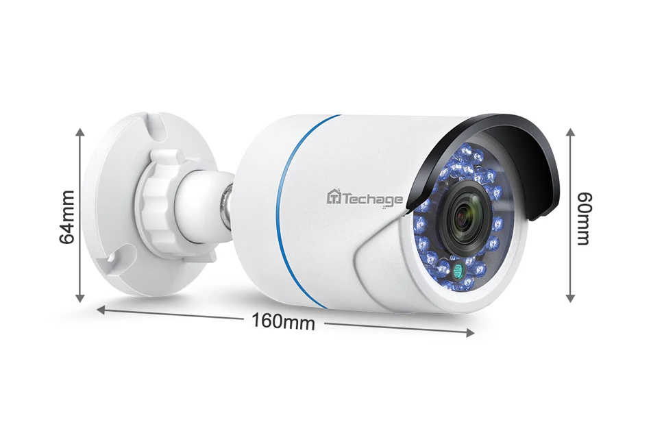 Techage H.265 HD 1080P 2.0MP Аудио CCTV POE ip-камера наружная Водонепроницаемая ИК P2P Onvif Bullet камера видеонаблюдения