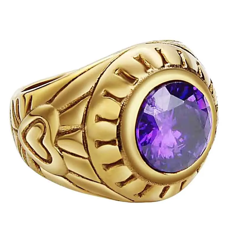 Женское кольцо из нержавеющей стали Валли модное круглое с красным фианитом для