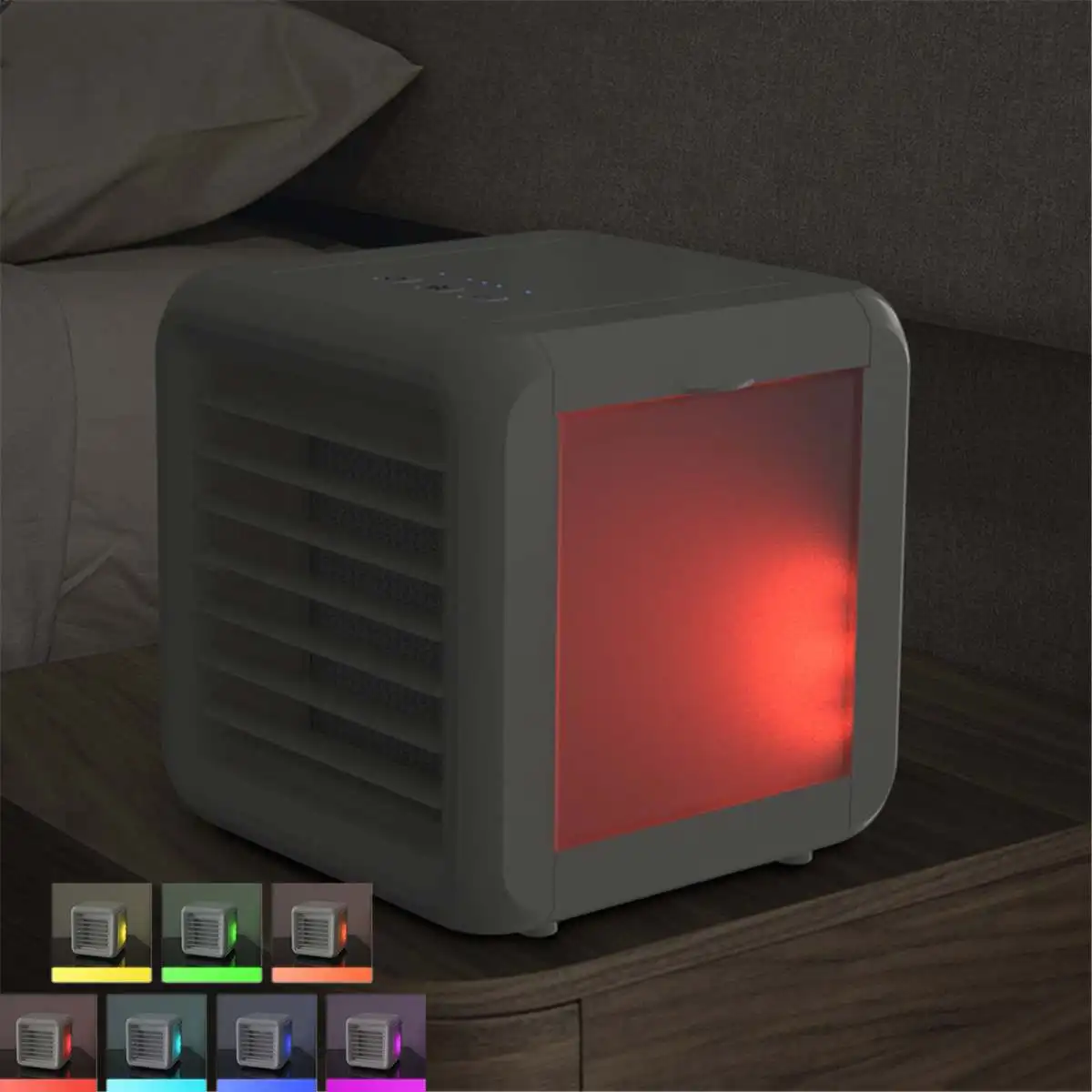 Портативный мини вентилятор для кондиционера 7 цветов светодиодная подсветка