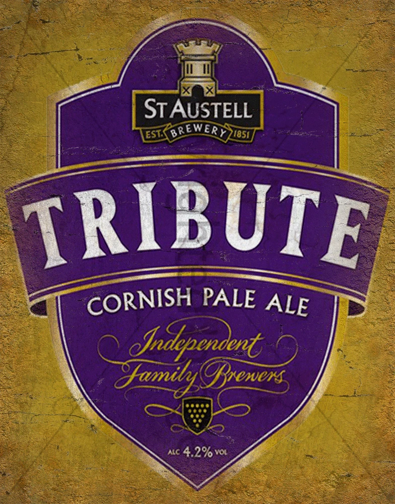 

St Austell Tribute Ale Beer VINTAGE METAL TIN SIGN POSTER WALL PLAQUE