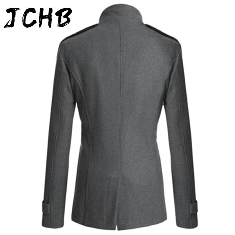 

2021 lapel winter long-sleeved double-breasted wool trench coat windbreaker autumn warm jacket slim men's clothing