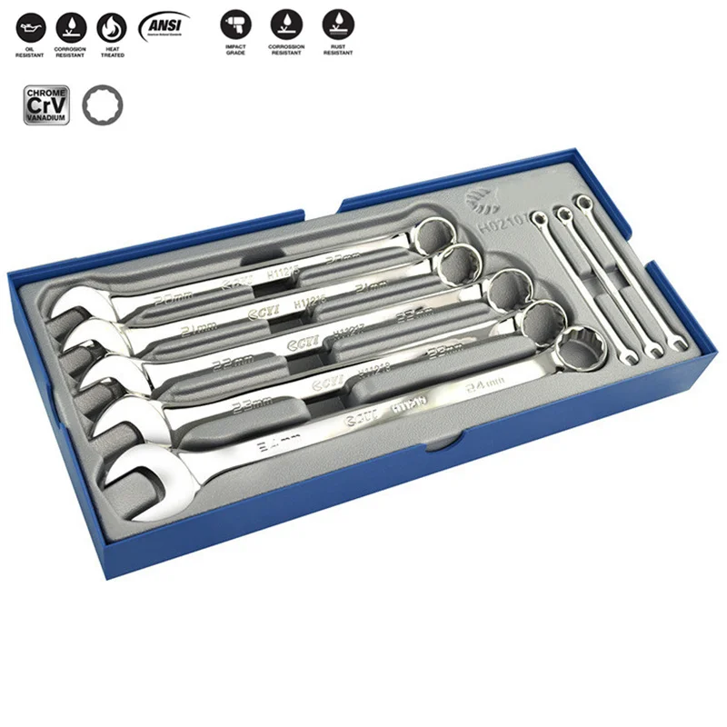 8Pcs Premium Combination Wrench Set 5.5-7mm,20mm 24mm,Chrome Vanadium Steel Long Pattern Box Wrenches Car Hand Tools,Gifts Box