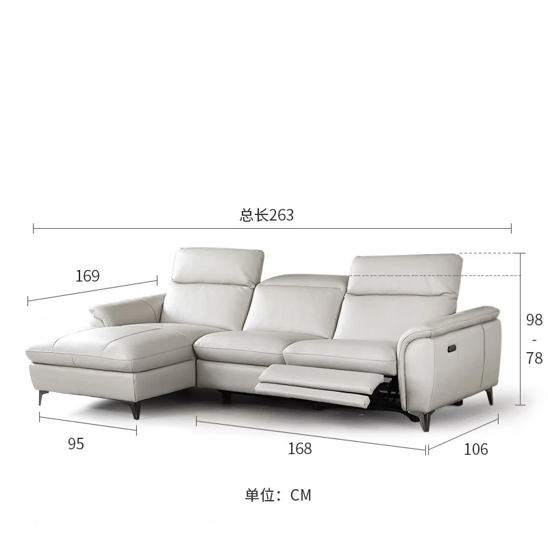 2 and chaise Диван для гостиной, угловой диван, кресло, электрические секционные диваны из натуральной кожи, современные muebles de sala moveis para casa - Цвет: 2 and chaise