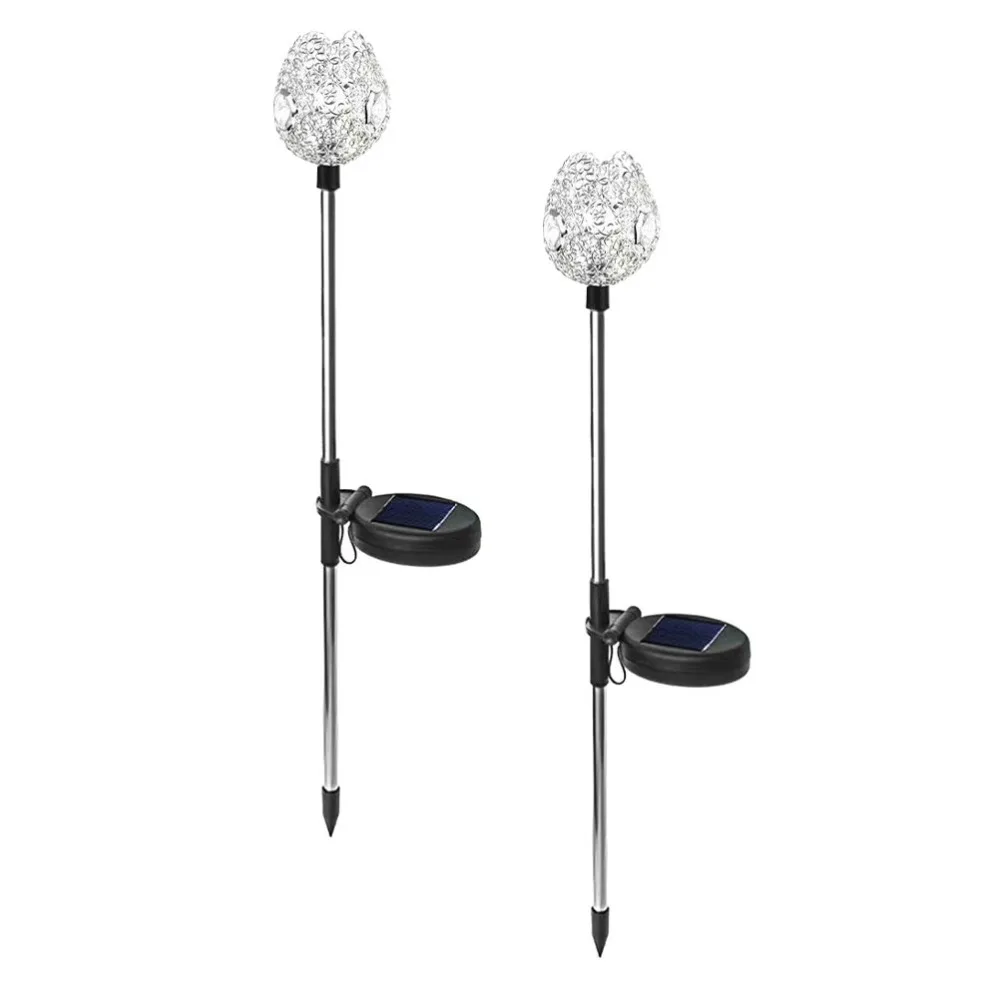 

2pcs Crystal Cup Lawn Solar Lamp Creative Outdoor Solar Lamp Garden Lawn Decor