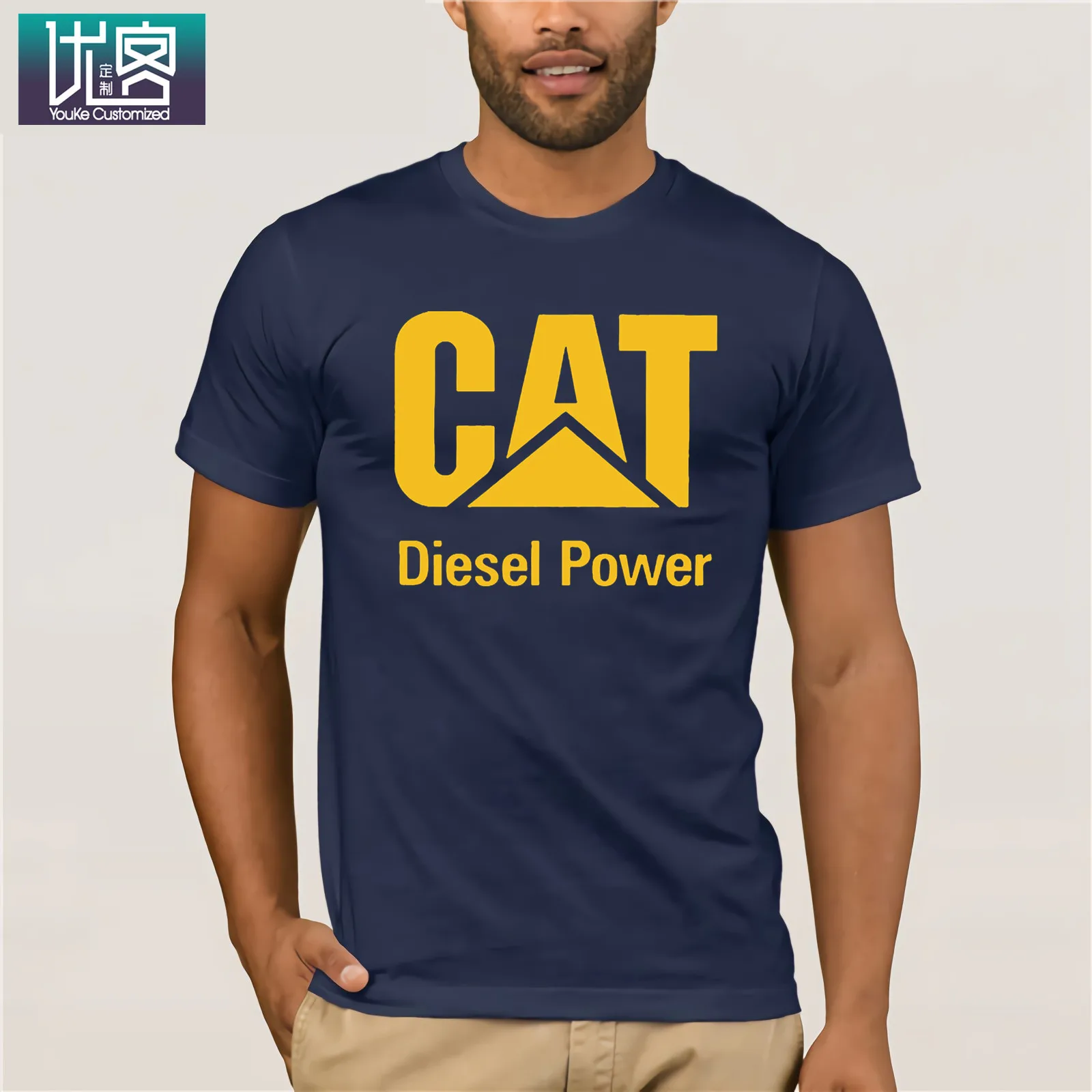Новая дизайнерская мужская одежда с логотипом vtg cat caterpillar Мужская футболка