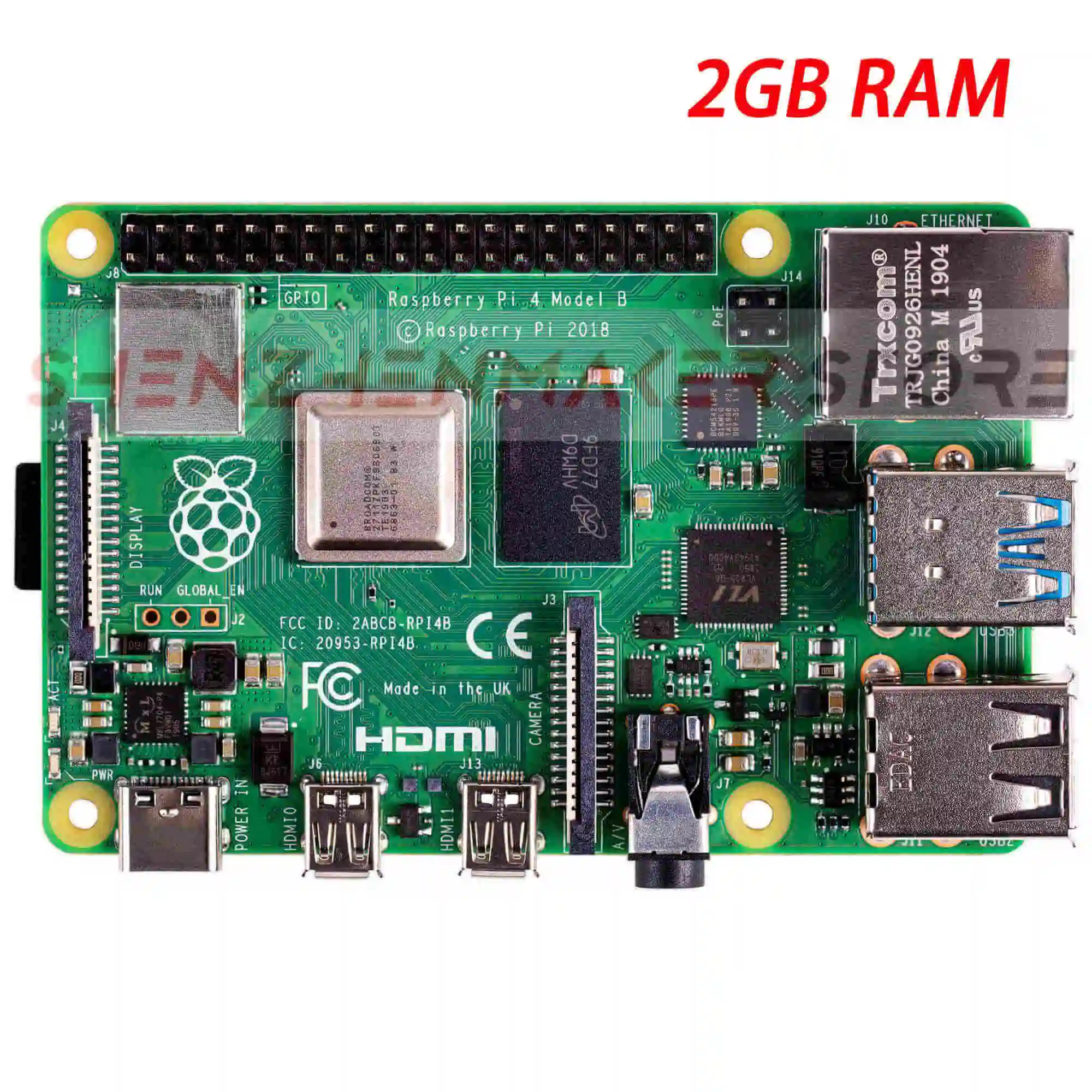 2GB RAM ShenzhenMaker Store Raspberry Pi 4 Модель B 1 Гб 2 Гб 4 Гб ОЗУ Тип C порт компьютер - Цвет: 2GB RAM