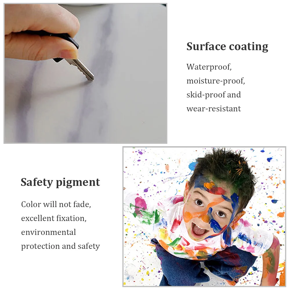 

Self-adhesive Marble Wallpaper Waterproof Non-slip Wall Floor Sticker Kitchen Backsplash Tiles Decals DIY Wall Ground Home Decor