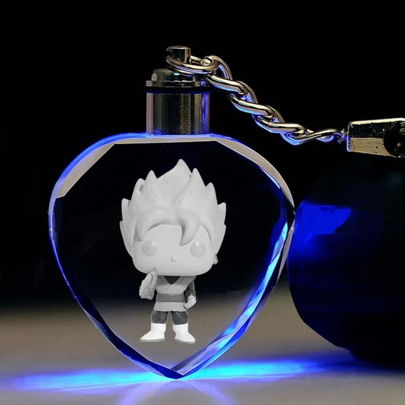 Аниме Dragon Ball брелок Сон Гоку Мастер Роши Тянь Шинхан куририн Вегета в форме сердца кристалл брелок милый забавный мультфильм - Цвет: 22