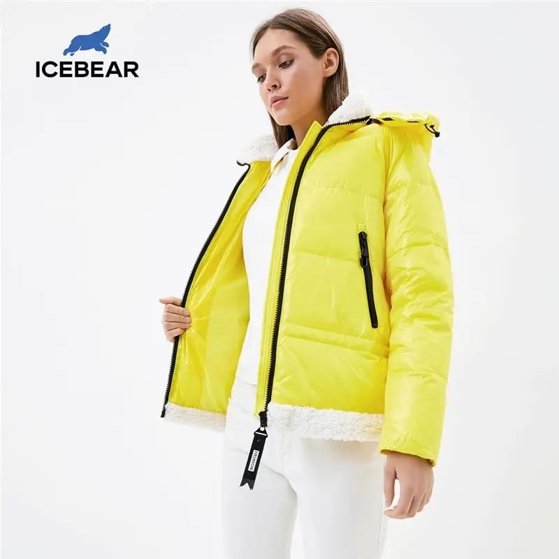 ICEbear 2020 новая зимняя короткая куртка с капюшоном женская стеганая брендовая