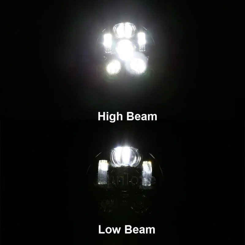 Black/Chrome 5.75 inch Motorcycle LED Headlight For Honda-Motorcycle VTX 1800/VTX 1300 5 3/4&quot Kit with Bracket |