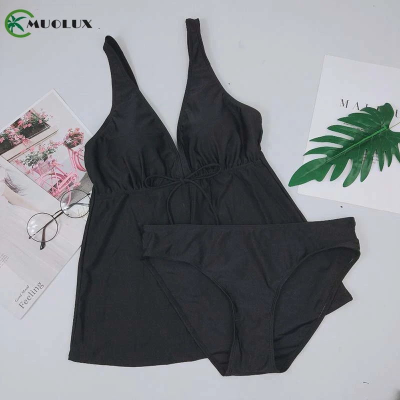 XXXXXLTankini женский купальник женский купальник с открытой спиной Бикини Танкини высокая талия Холтер Глубокий v-образный вырез пляжный купальник размера плюс