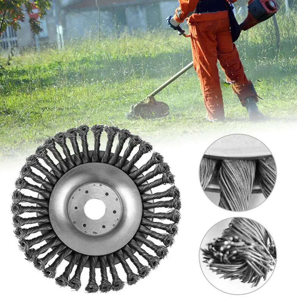 

Steel Wire Wheel Garden Weed Brush Lawn Mower Grass Eater Trimmer Brush Cutter Tool Grass Trimmer Head Weed Brush dropship 2021