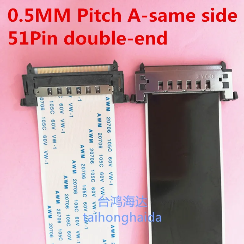 51Pin Кабель FFC FPC 0. 5mmpitch1080p 4k HD TV Гибкий плоский кабель длина 600 мм двухсторонний 4K ЖК