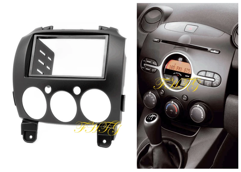Автомобильный Радио фасции Dash комплект подходит для 2010 Mazda 2 двойной Din