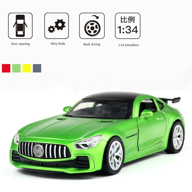 Модель гоночного автомобиля из сплава в масштабе 1:32 игрушка для Mercedes Benzs AMG GTR