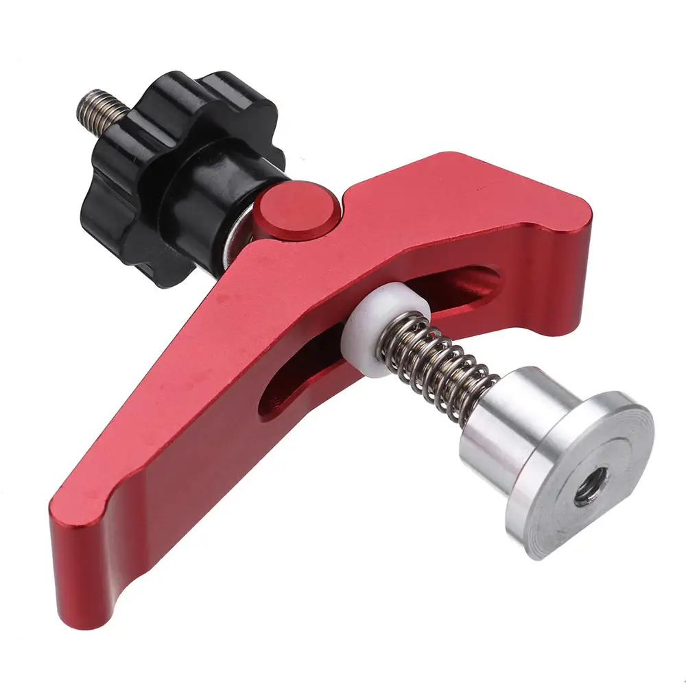 

HONGDUI Red Quick Acting Hold Down Clamp Aluminum Alloy T-Slot T-Track Clamp Set Woodworking Tool for Woodworking Table