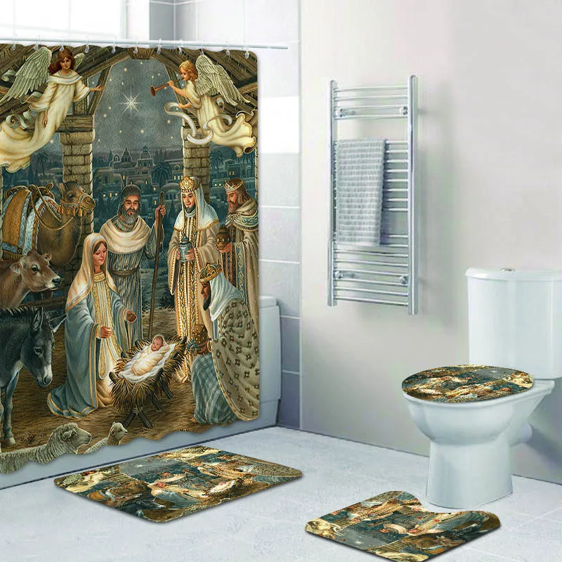 Занавеска для душа в ванную комнату Рождество Христова Три мудреца | Дом и сад