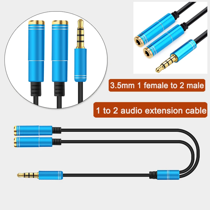 Наушников микрофонный сплиттер 3 5 мм стерео аудио Y кабель мужчины к 2 Женский