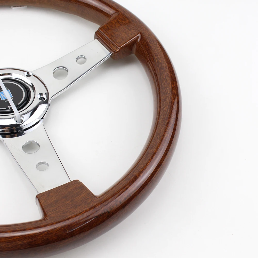 14 дюймов ND Нержавеющая сталь серебро говорил деревянный Стиль Гонки Тюнинг