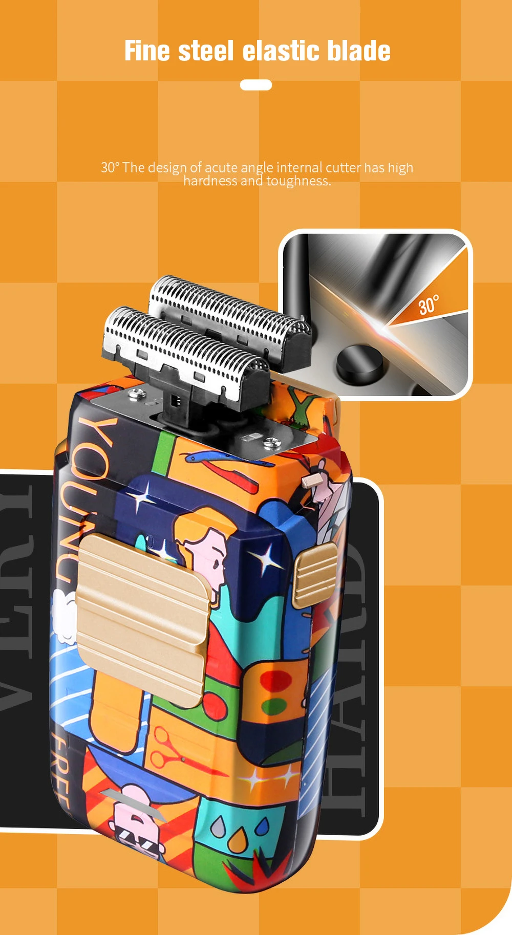 KM-1102H портативная бритва с индивидуальным граффити для мужчин триммер бороды