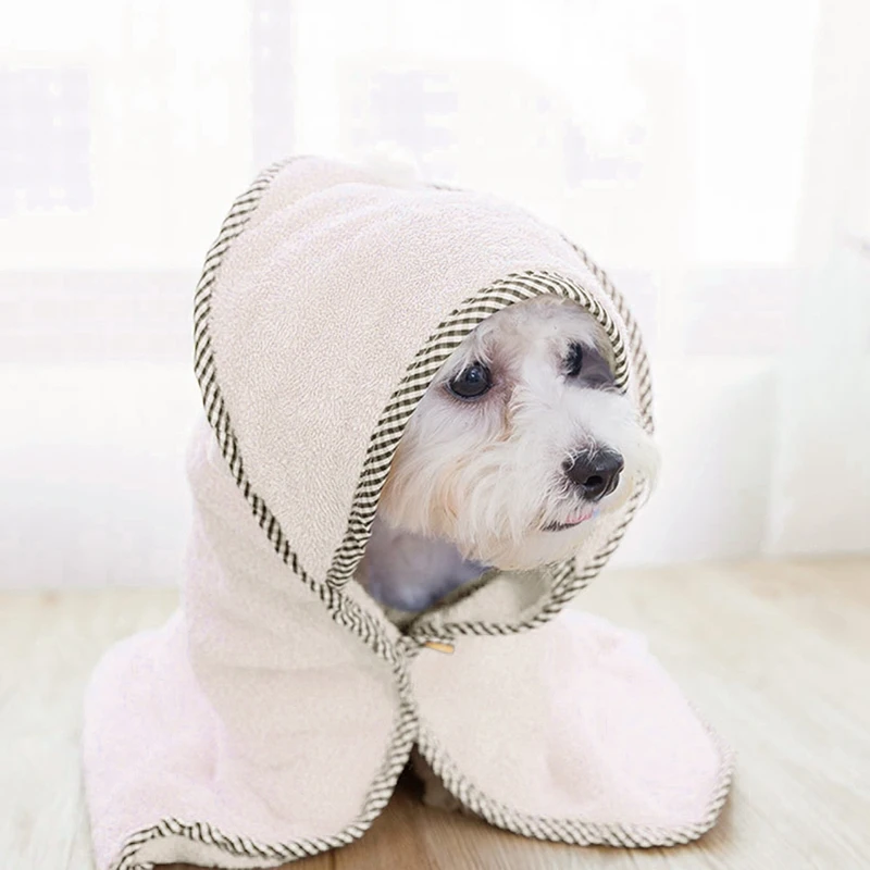 

Pet Dog Bathrobe Towel Soft Dog Bath Towel Dog Drying Coat Wearable Hooded Super Absorbent Pet Towel For Cat Pet Accessories