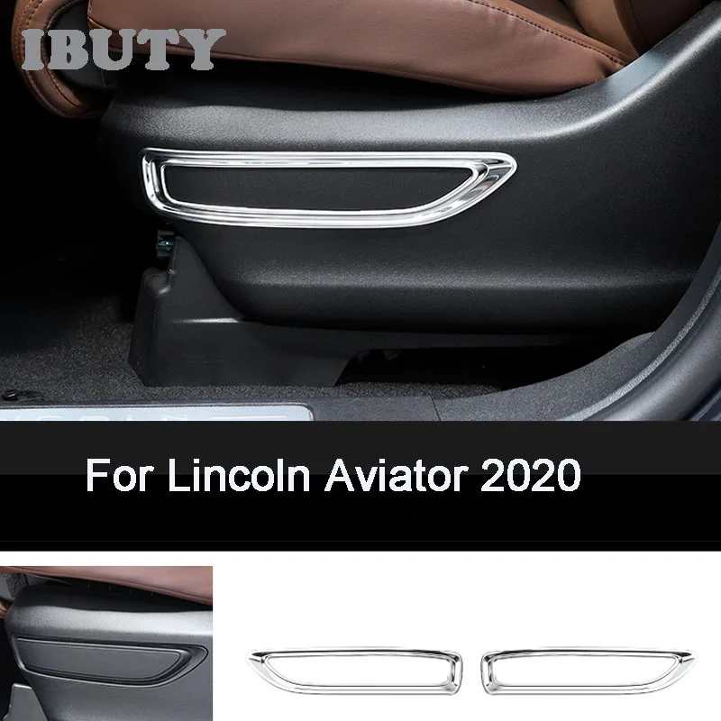 For Lincoln Aviator 2020 Car Seat Trim Frame Decorations Main Driver And Co-pilot Seat Cover 2 Pcs Auto Interior Accessories
