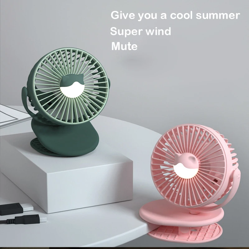 Портативный охлаждающий вентилятор милый Настольный для кошек перезаряжаемый