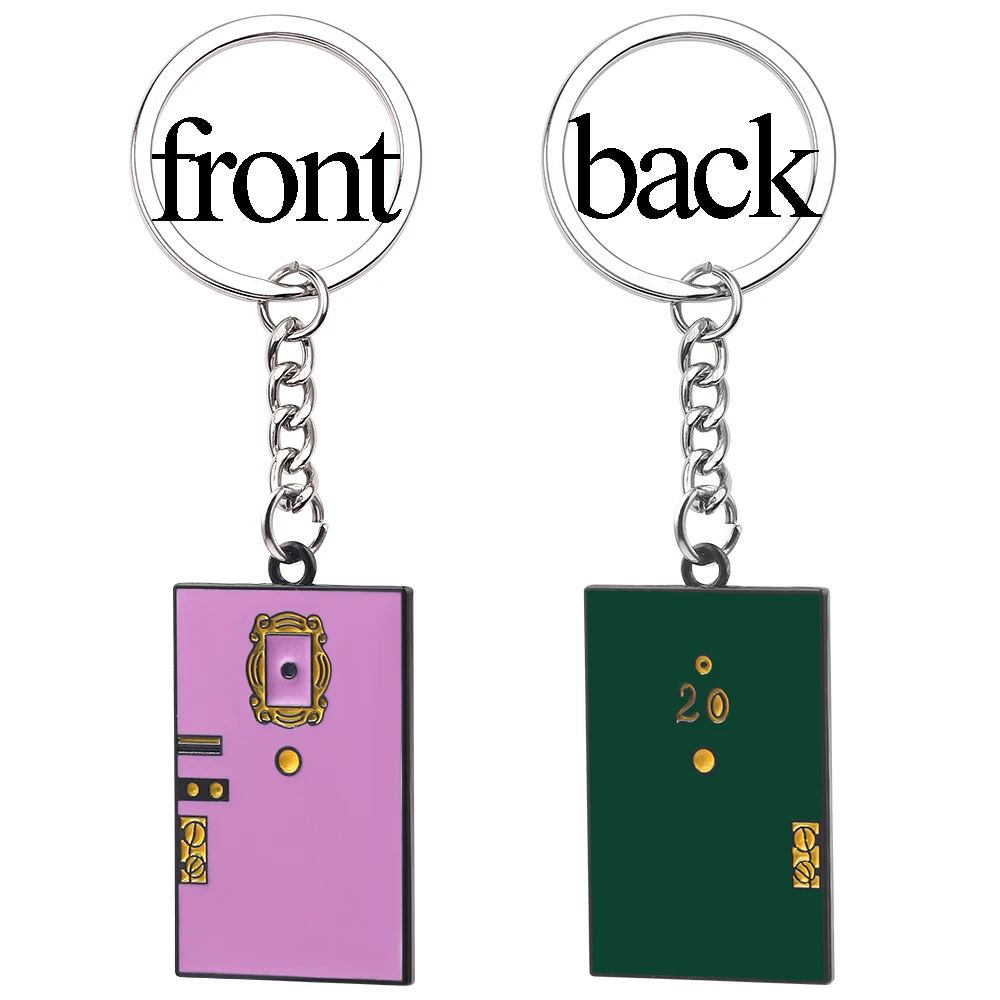 2 Colors TV Show Friends Monica's Door Keychain Central Perk Coffee Time Key Chain for Women Men Fans Car Keyring Jewelry