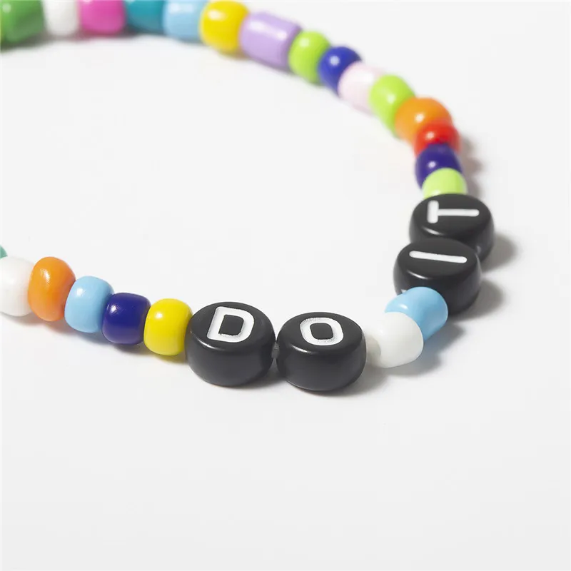 Сделай это с любовью полимерное письмо бусины цветная Подвеска Браслеты Набор