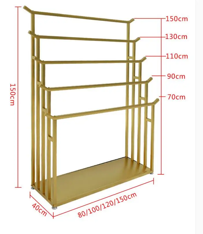 

New clothing store scarf rack display rack hanging fabric silk scarf display rack floor type gold iron art